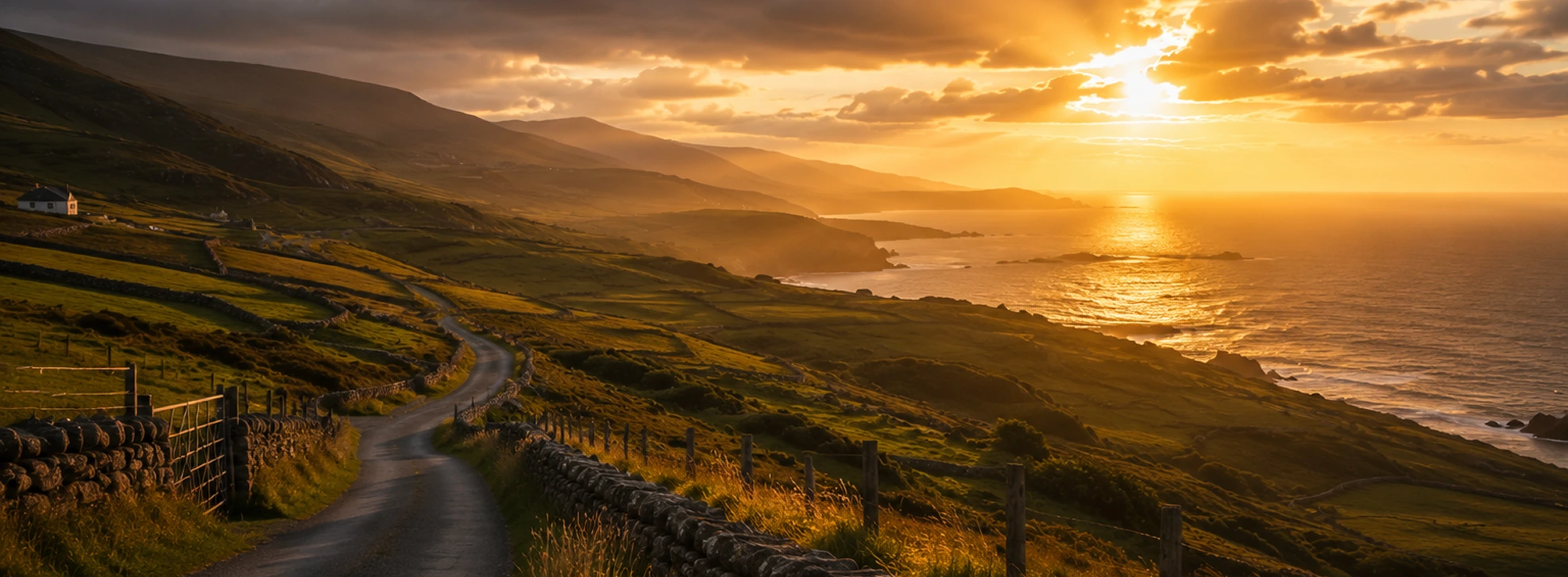 A beautiful road view with sea beside